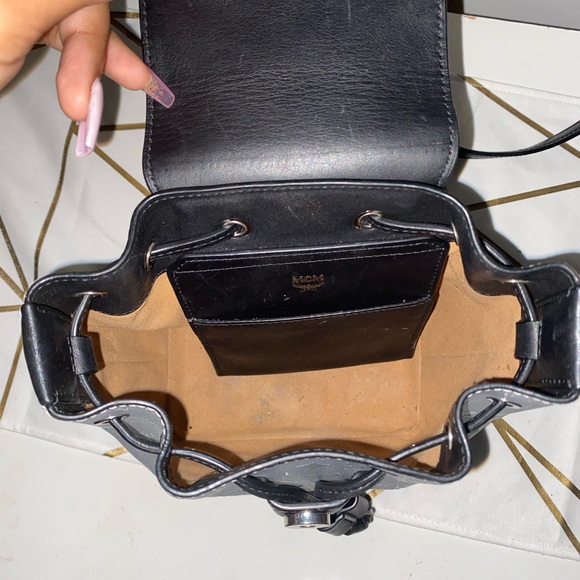 BLACK AND SILVER MCM MINI BACKPACK main image 7